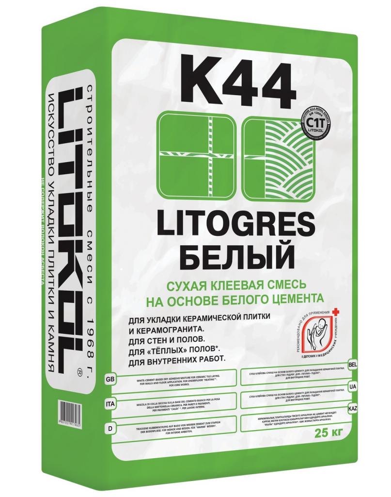 Клей для плитки Litokol LITOGRES K44 белый (мешок 25 кг) 483470002
