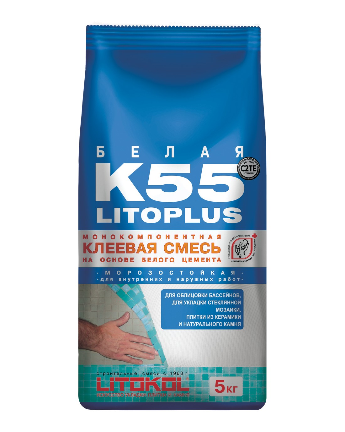 Клей для мозаики Litokol LITOPLUS K55 белый (мешок 5 кг) 78080004