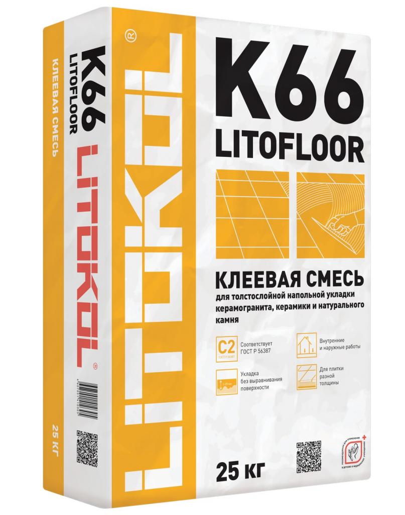 Клей для плитки Litokol LITOFLOOR K66 (мешок 25 кг) 075130002