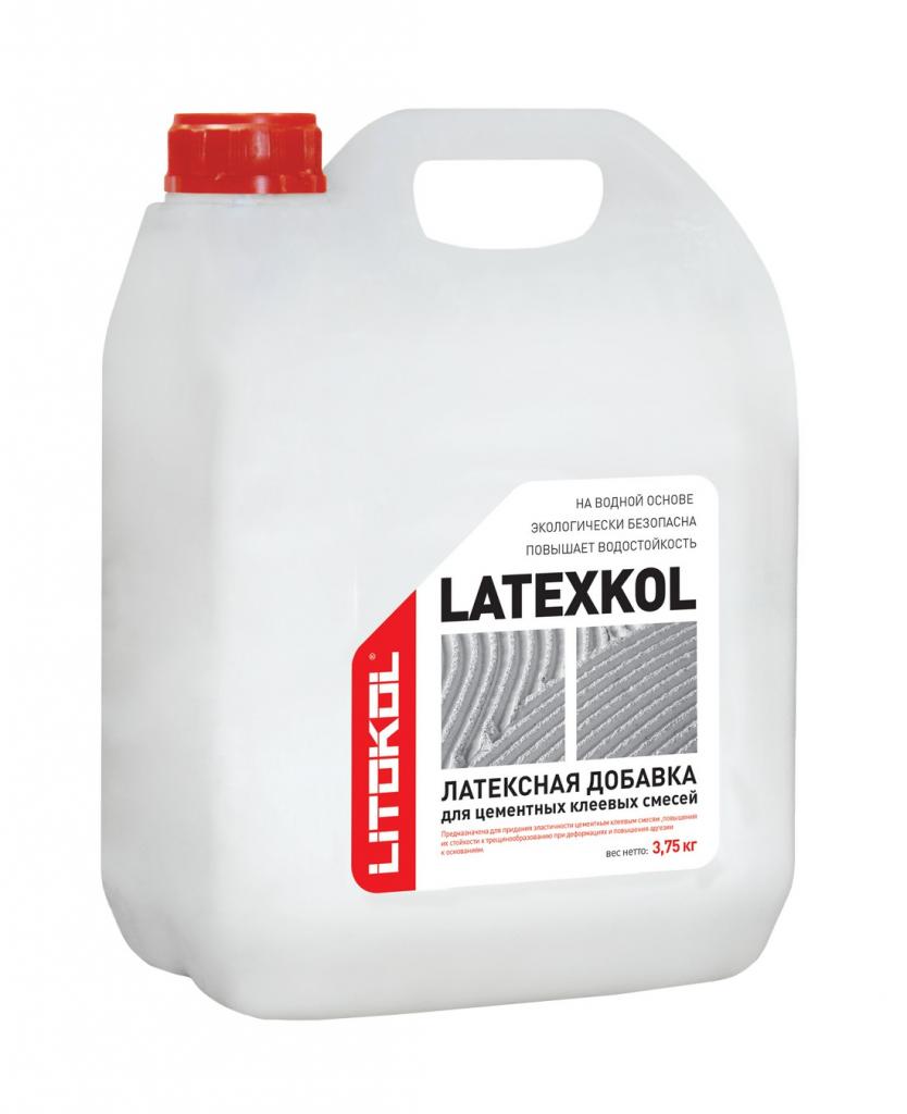 Добавка латексная для цементных клеевых смесей LATEXKOL - м белый (канистра 3,75 кг) 112010004